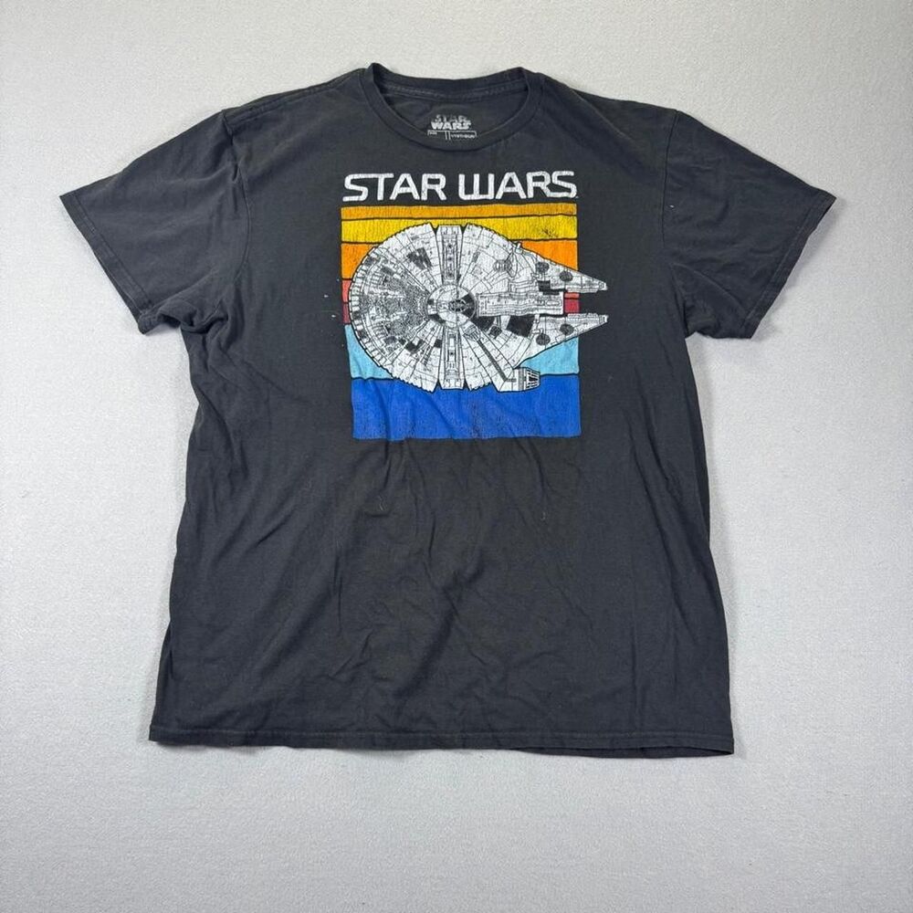 Star-wars Men's Black and Grey T-shirt